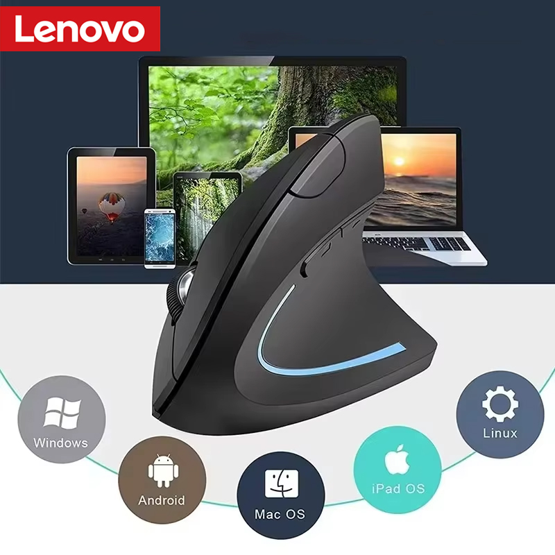 Ergonomic Mouse Vertical - فأرة لينوفو لاسلكية عمودية قابلة لإعادة