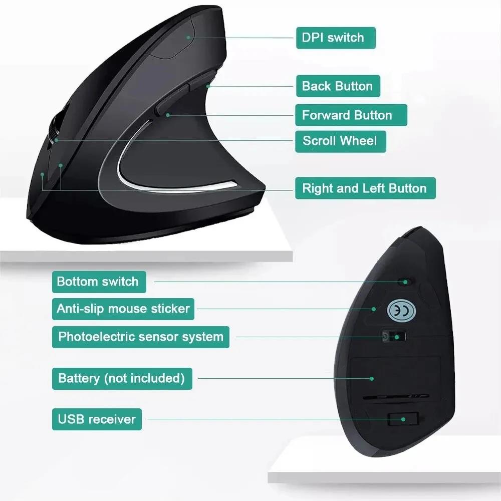ماوس عمودي مريح USB 2.4 جيجا ه - مراجعة Ergonomic Mouse Vertical وسعره