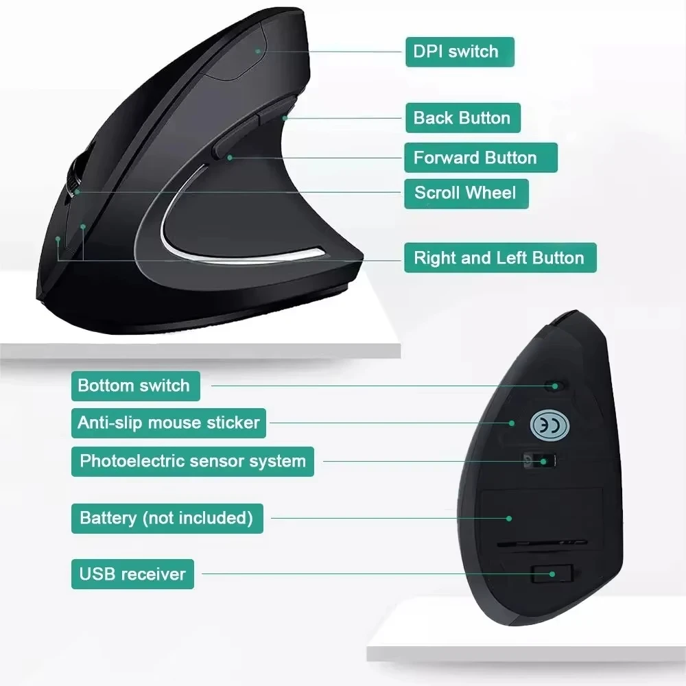ماوس لينوفو لاسلكي عمودي 2.4 ج - مراجعة Ergonomic Mouse Vertical وسعره