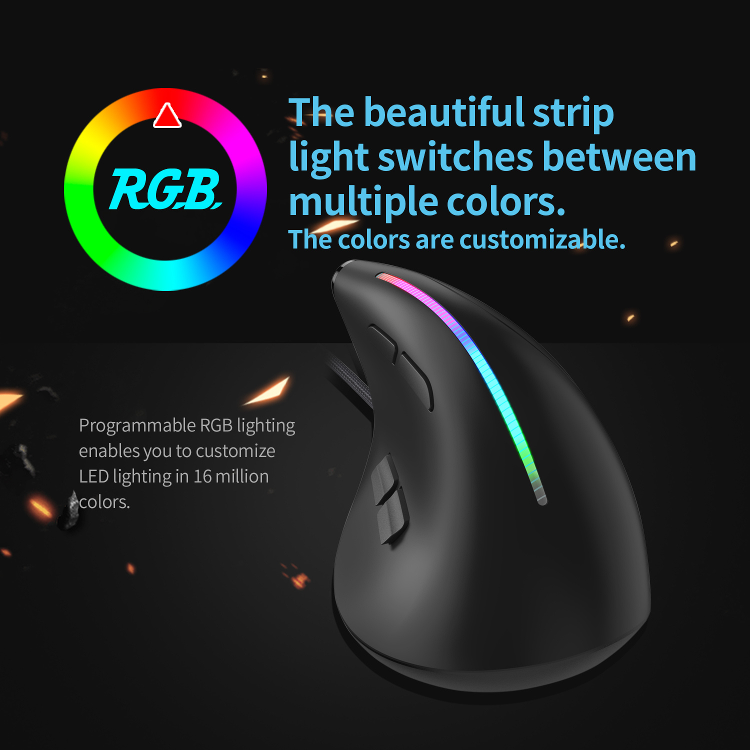 ماوس ألعاب سلكي من JOMAA RGB م - مراجعة Ergonomic Mouse Vertical وسعره