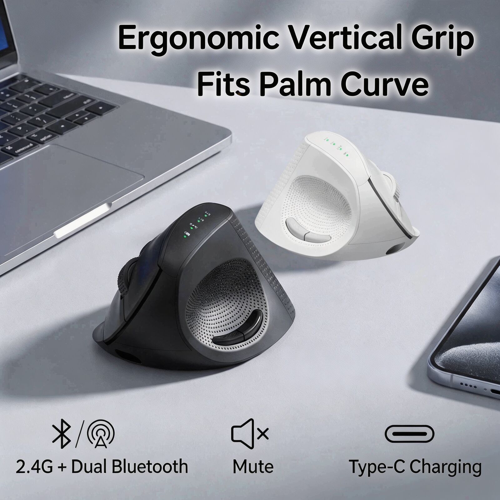 فأرة لاسلكية عمودية مريحة 2.4G - مراجعة Ergonomic Mouse Vertical وسعره