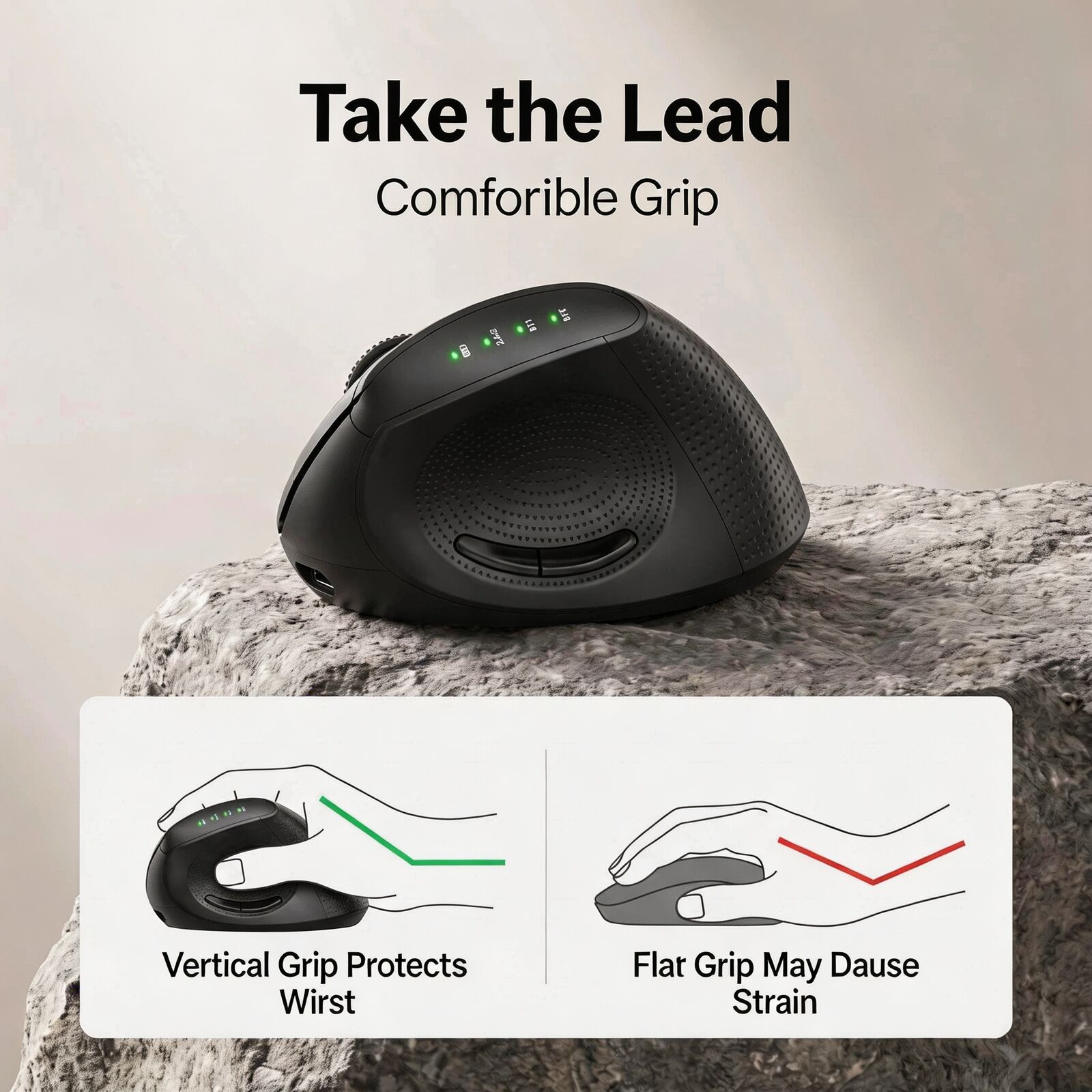 فأرة لاسلكية عمودية مريحة 2.4G - مراجعة Ergonomic Mouse Vertical وسعره
