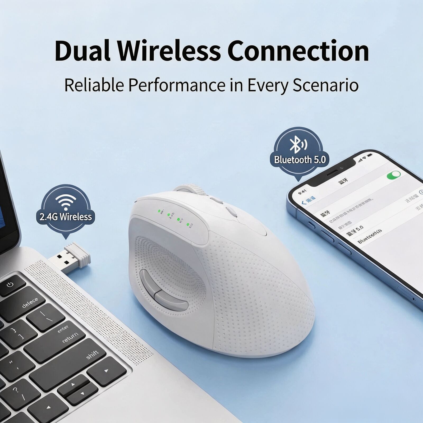 فأرة لاسلكية عمودية مريحة 2.4G - مراجعة Ergonomic Mouse Vertical وسعره