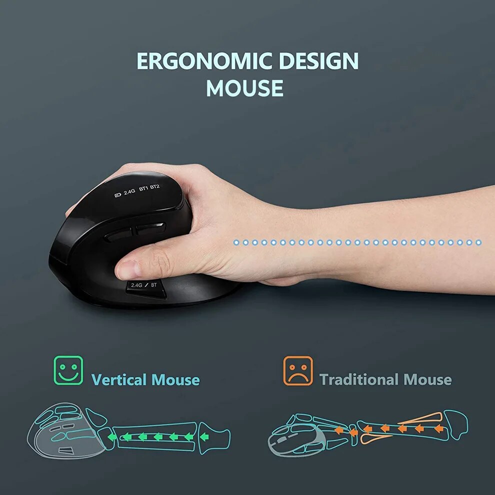 JOMAA 2.4G ماوس لاسلكي قابل لإ - مراجعة Ergonomic Mouse Vertical وسعره